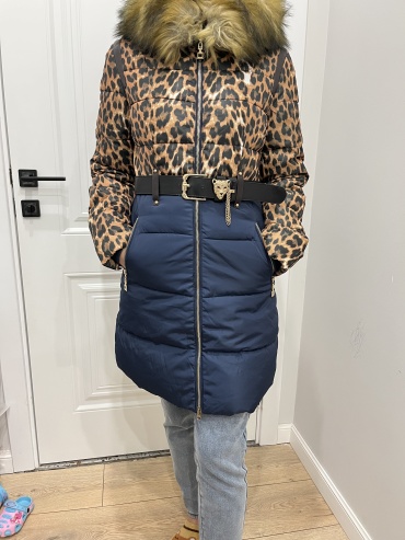 Зимняя куртка FASHION леопард, темно-синий