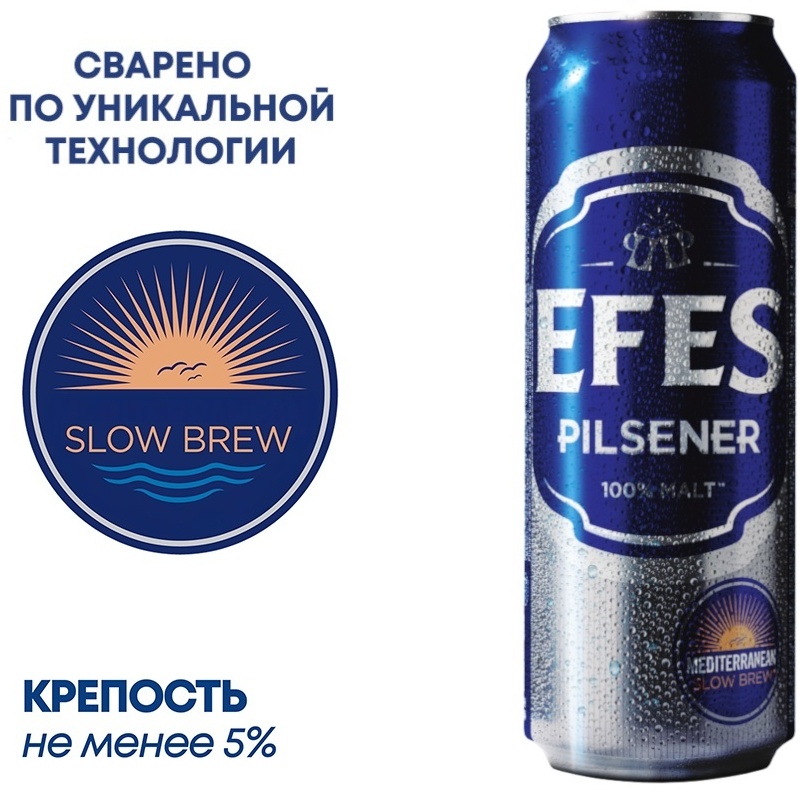 EFES KAZAKHSTAN пиво светлое 5% 0.45 л