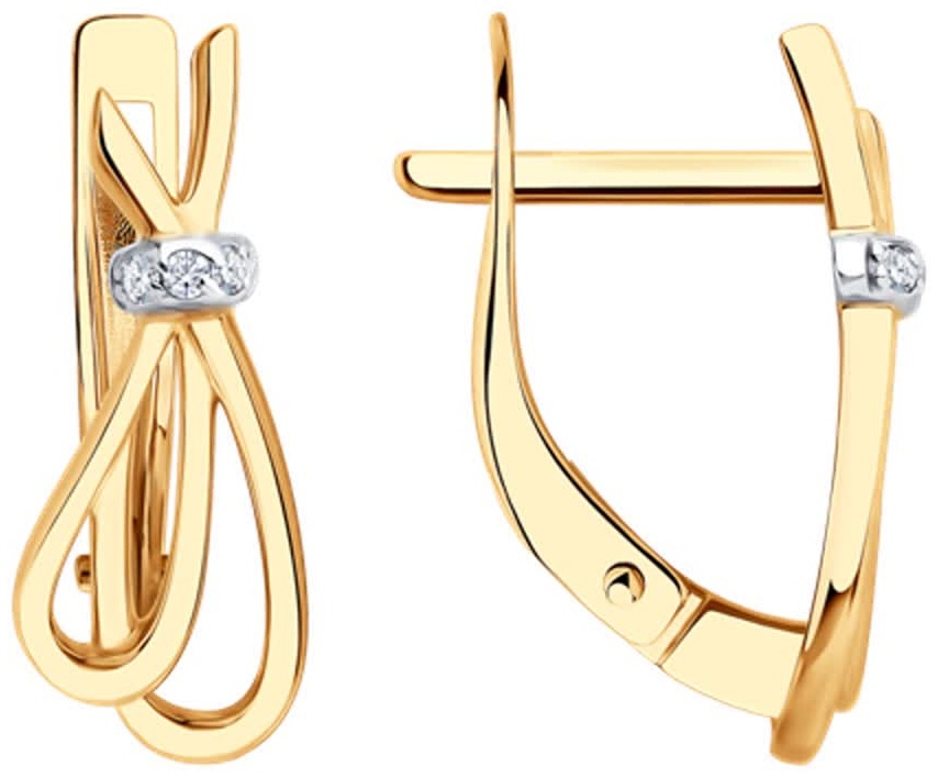 Серьги SOKOLOV EAR-SO-585-587093 вес 1.8 г золото, фианит