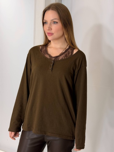 Лонгслив LS Shop коричневый