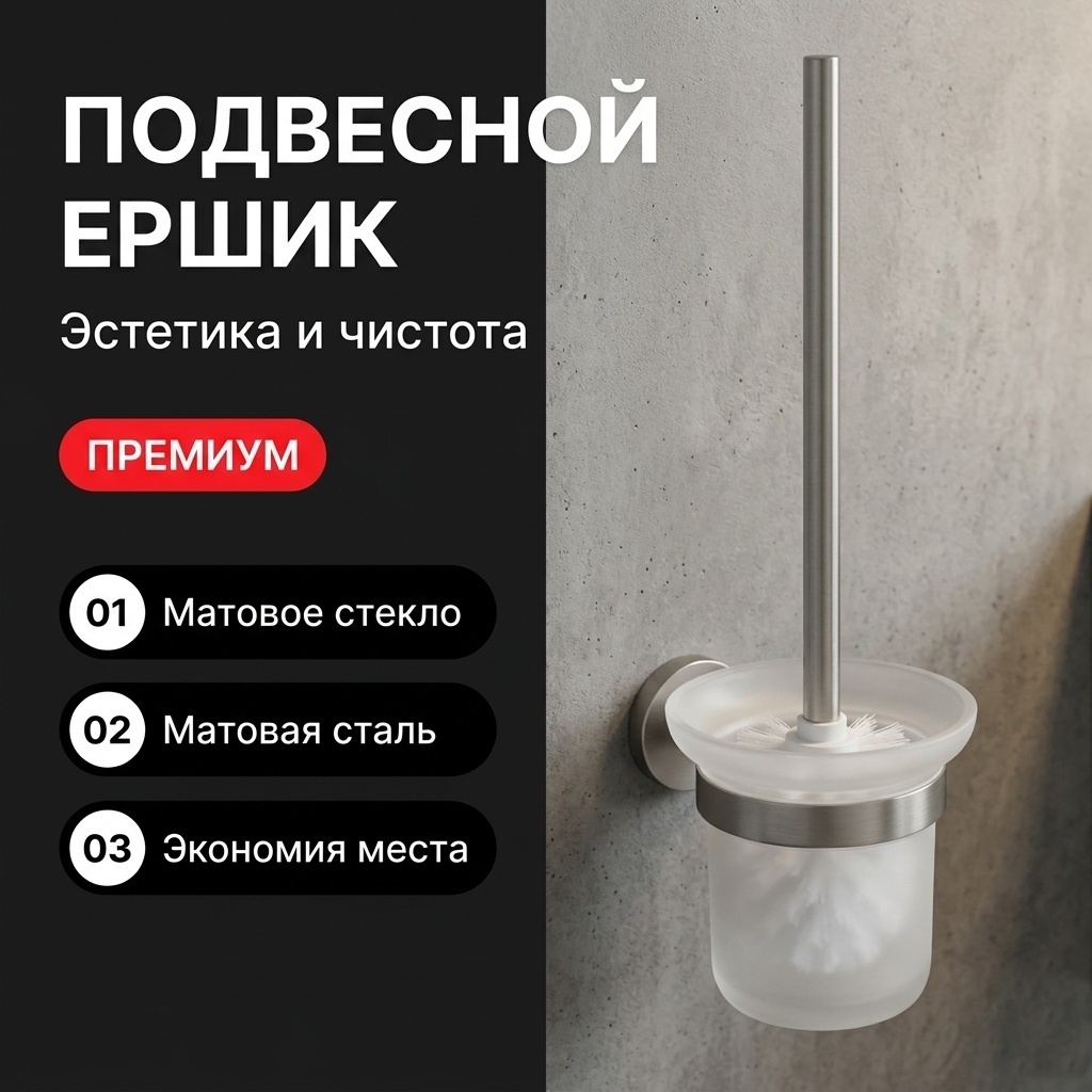 Ершик Minotti Unico Gun Metal, металл