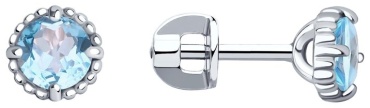 Пусеты SOKOLOV EAR-SO-925-062403 вес 1.65 г серебро, топаз