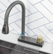 Смеситель для кухни SMARTECH Водопад, нержавеющая сталь, цвет черный