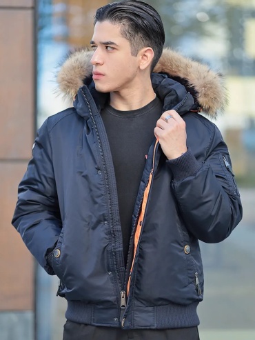 Бомбер синий