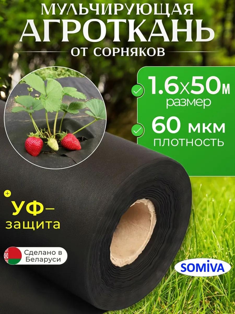 Укрывной материал Спанбонд черный 60 1,6*50м, спанбонд