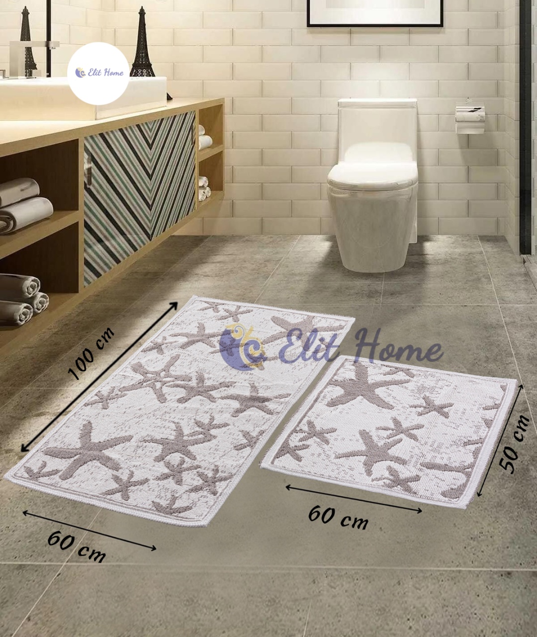 Elit Home комплект ковриков Bukle 100x60 см, хлопок