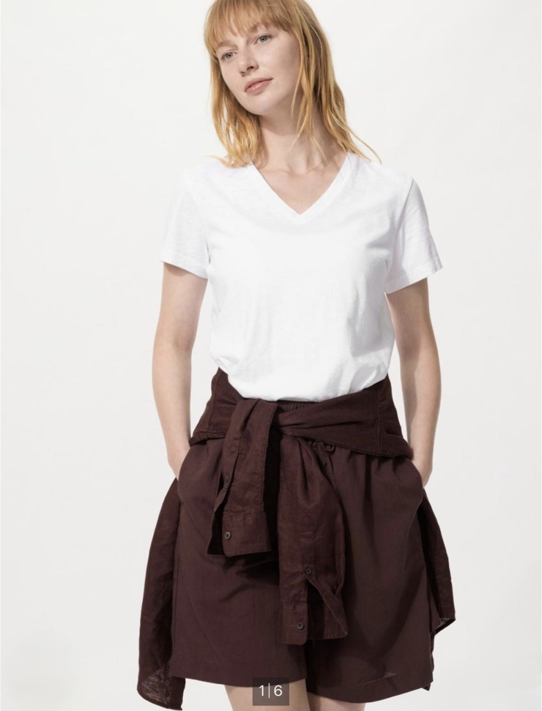 Футболка Uniqlo однотонный белый