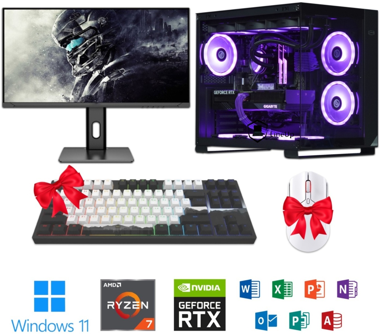 LINEUP R5 5500 / RTX 4060 8 Гб / 32 Гб / SSD 1028 Гб / Win 11 Pro