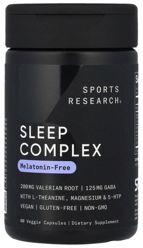 Аминокислота Sports Research Sleep Complex, без мелатонина, 60 растительных капсул нейтральный
