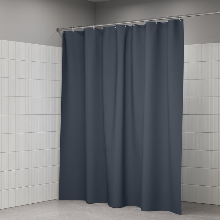 Штора для ванной IDDIS BL01P24i11 200x240 серый, полиэстер
