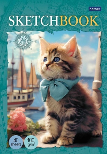 Скетчбук Hatber Котики-артисты, A5, 40 л, мультиколор