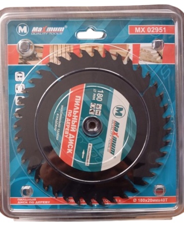 Пильный диск по дереву MAXIMUM MX02951, 180x20 мм, 40Т