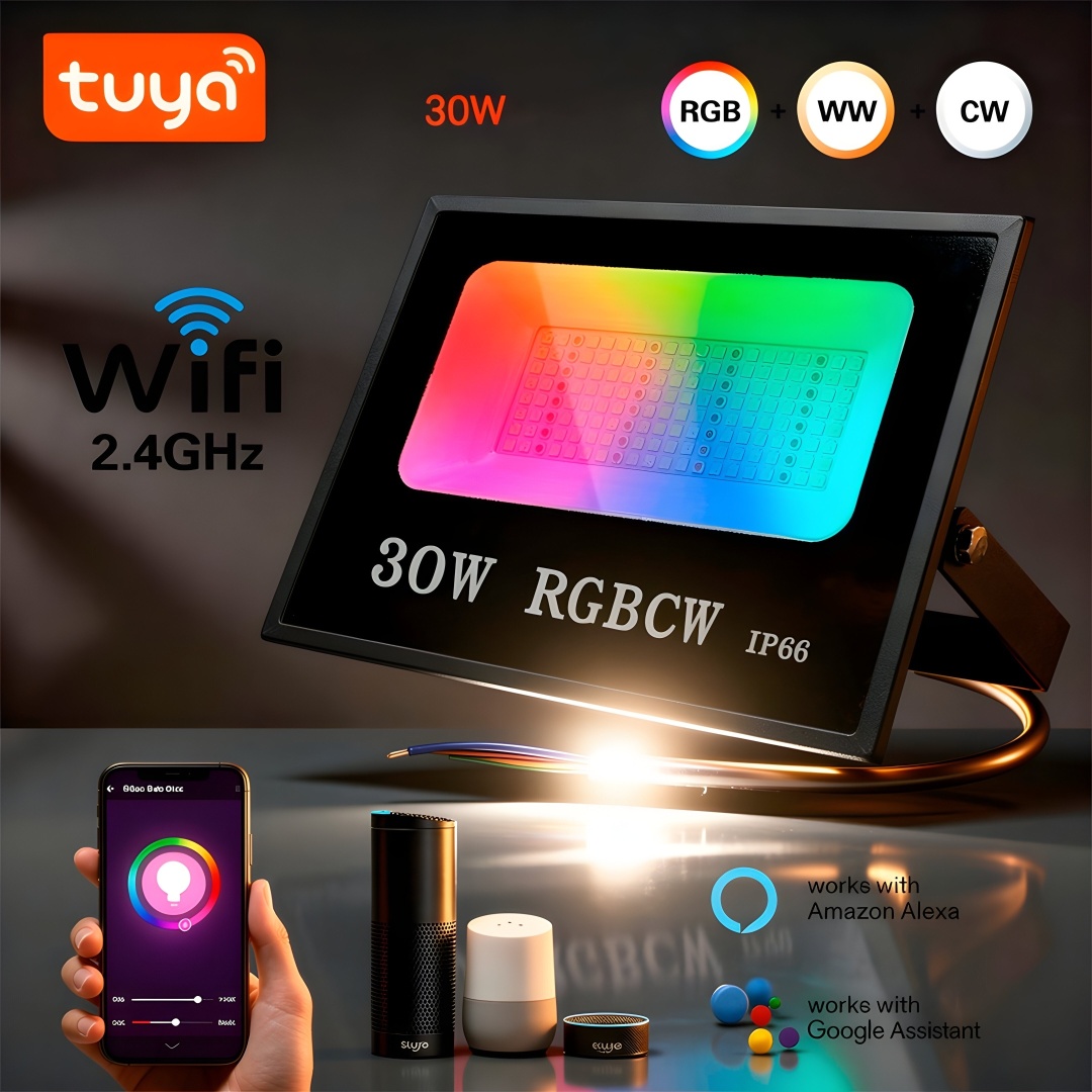 Прожектор на кронштейне Tuya 30 Вт, RGB