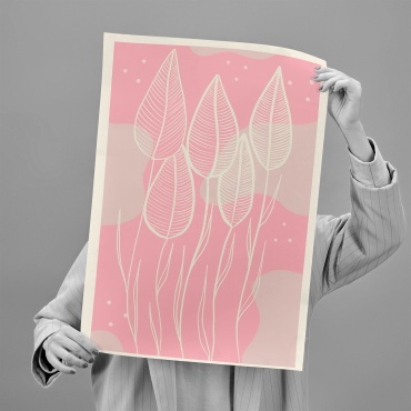 PEMIKAN CRAFT постер Розовые листья бохо 40x60 см