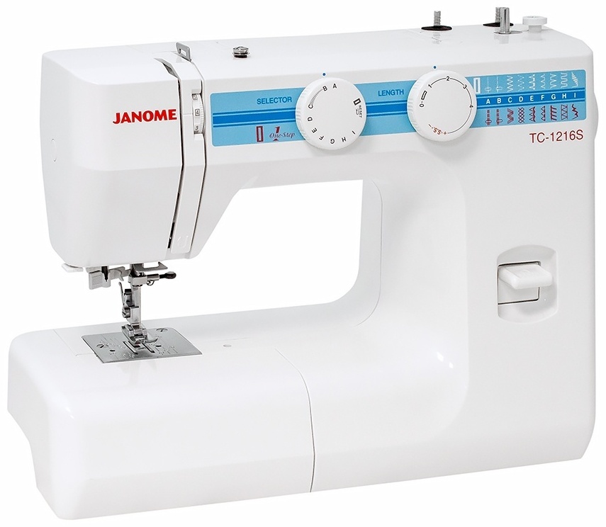 Швейная машина Janome TC- 1216S белый, голубой