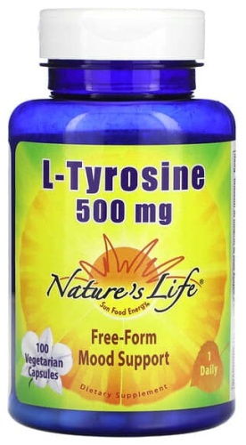 Аминокислота Nature's Life L-тирозин, 500 мг нейтральный