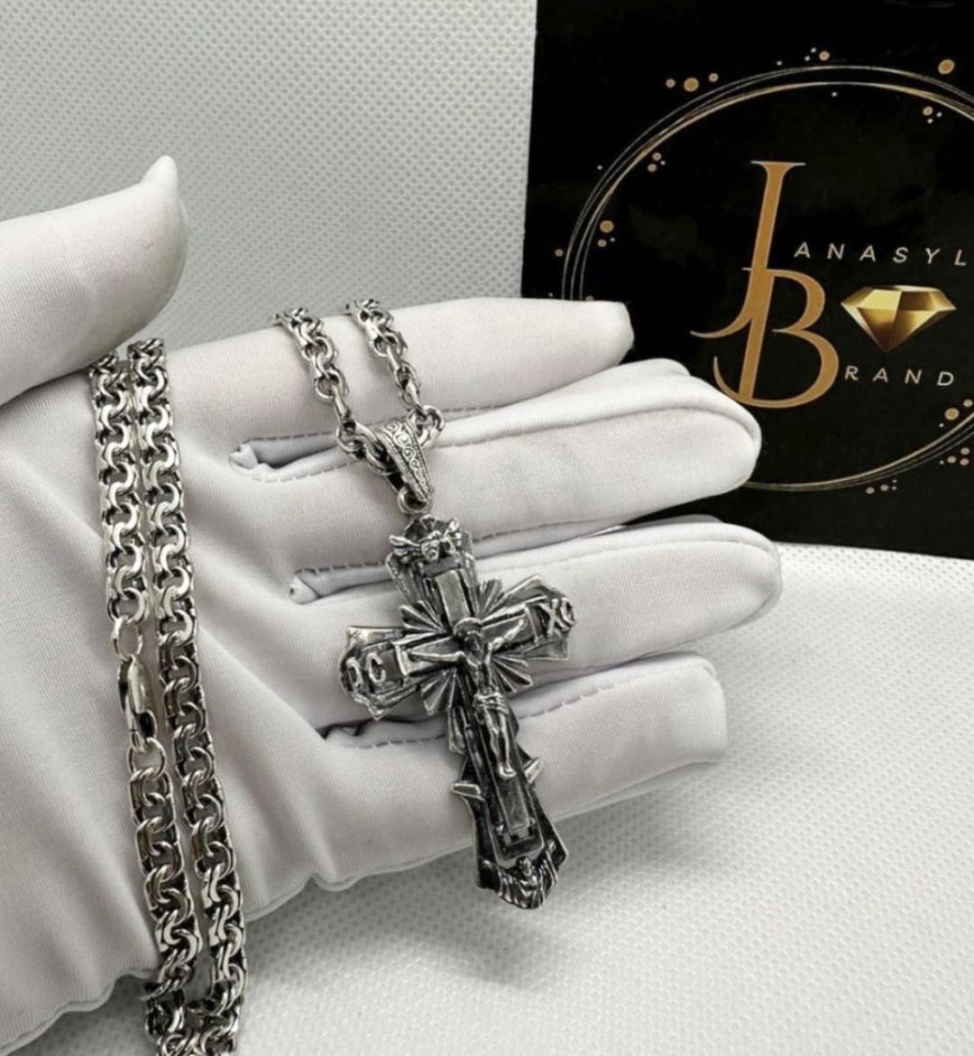 Колье JANASYL Brand К-60 длина 55 см вес 24 г серебро, без вставок