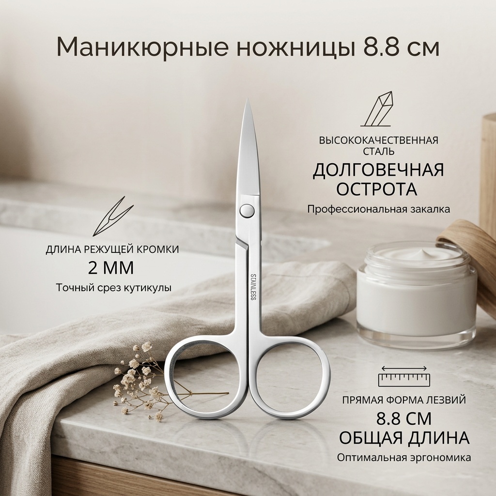 Маникюрные ножницы 2 8.8 см 1 шт