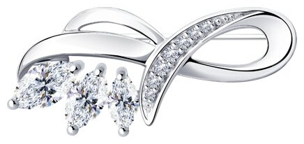Брошь Diamant 94-140-00614-1 вес 2.47 г серебро, фианит