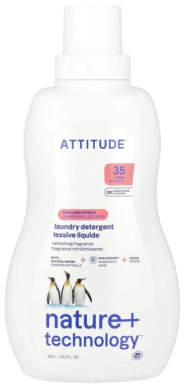 ATTITUDE Средство для стирки, розовый грейпфрут, 35 загрузок, 1,05 л 1.05 л