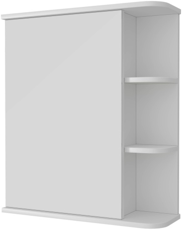 Шкаф навесной AVK, 1 Дверь/Зеркало+2 Полки, 60x17.5x70 см, белый