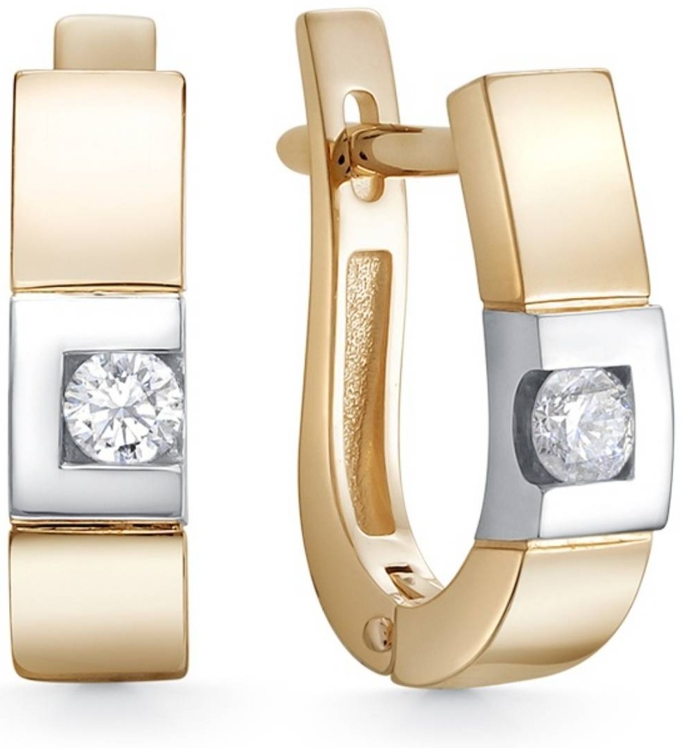 Серьги ЛЕТО 963-2100 вес 4.25 г золото, бриллиант