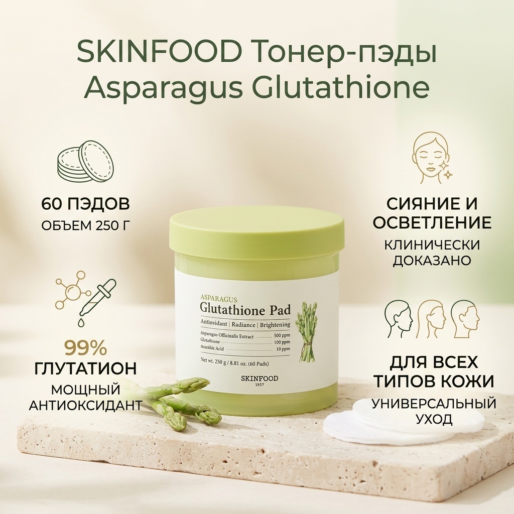 Skinfood тонер-пэды Glutathione 250 мл