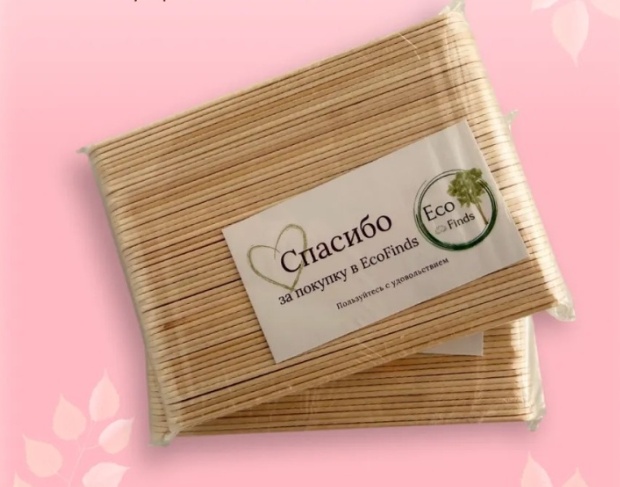 Eco Finds шпатель для депиляции дерево 14х1.8 см 50 шт