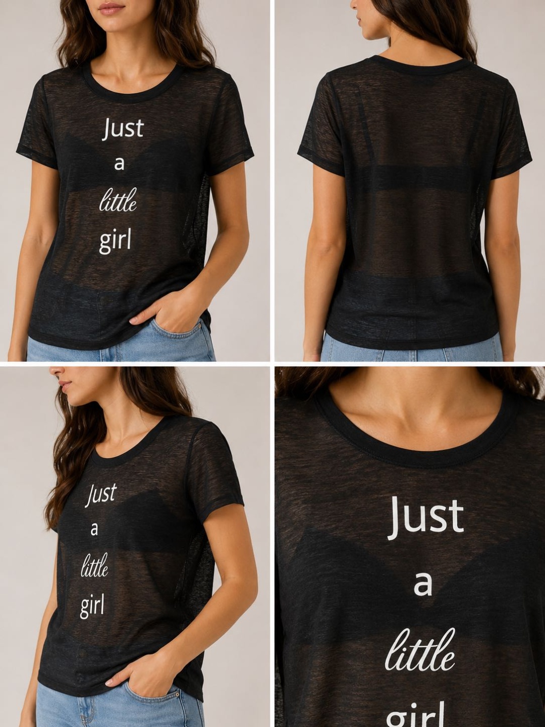 Футболка Didot Just a little girl черный
