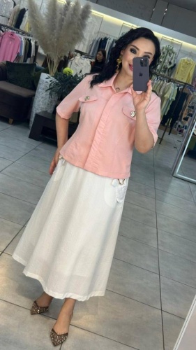 Костюм деловой FASHION белый, розовый