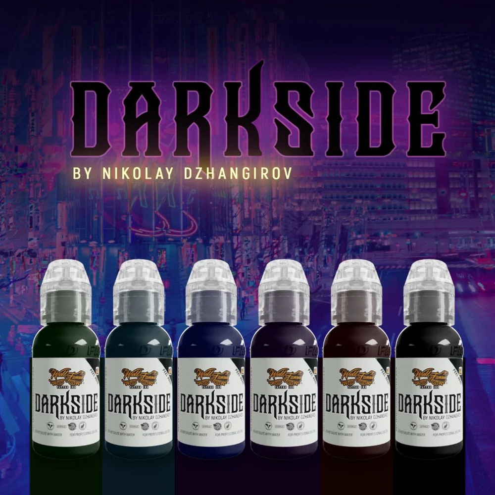 World Famous Tattoo Ink Dark Side Set 30ml пигмент Темные оттенки интенсивной насыщенности 30 мл