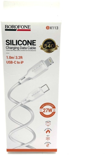 Кабель Borofone USB TypeC (F), Lightning (F), 1 м, белый