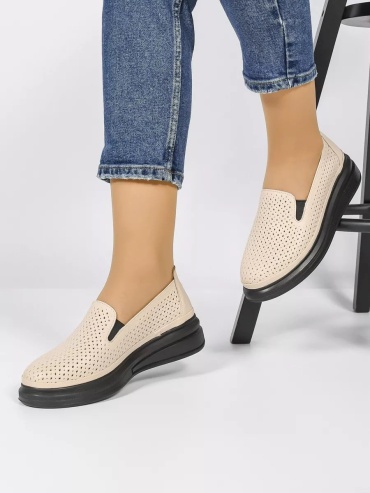 Слипоны Geronea Shoes молочный