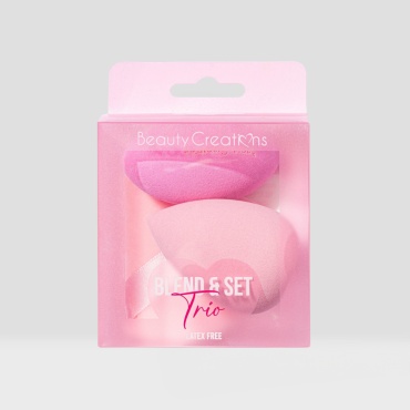 Beauty Creations спонж скошенный, спонж капля, пуховка велюр, нейлон 3 шт