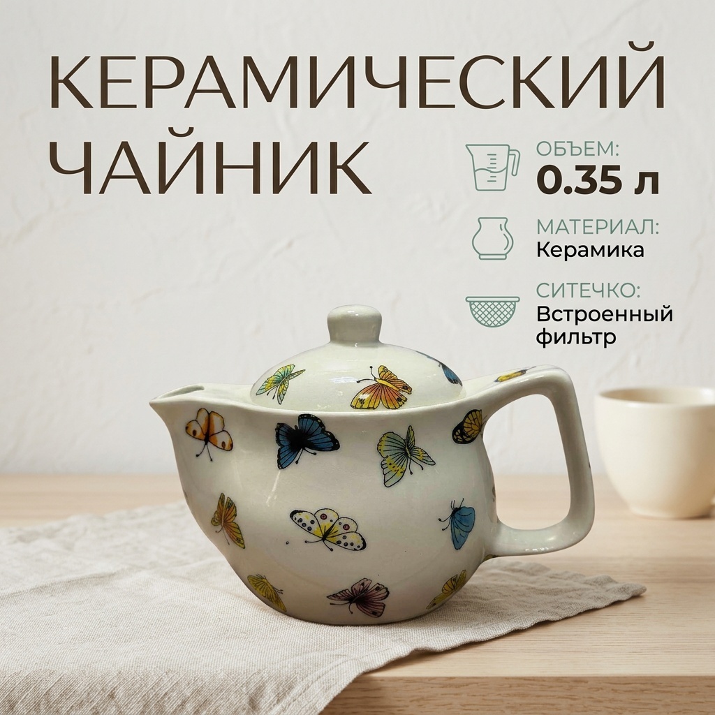 Чайник 30400634_492728399 0.35 л, керамика