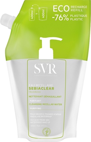 SVR EAU MICELLAIRE SEBIACLEAR мицеллярная вода 400 мл