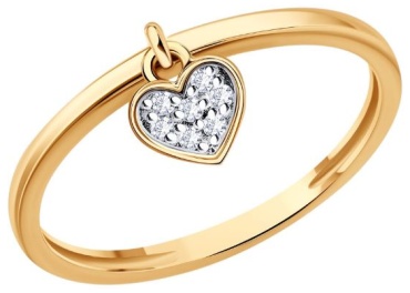 Diamant 51-110-00901-1 размер 15 вес 1.13 г золото, фианит
