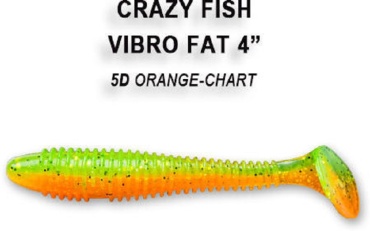 Мягкая приманка CF Силиконовая приманка Crazy Fish Vibro Fat 4.7 / 39-120-5d-6 / Кальмар (4 шт.) 4 шт 120 мм 5d