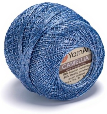 Клубок YarnArt Блестящая пряжа люрекс Camellia 417 голубой 190 м 20 г