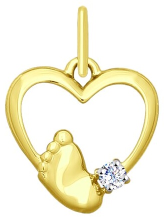 Подвеска LUXOR JEWELRY 035520-2 вес 0.69 г золото, фианит