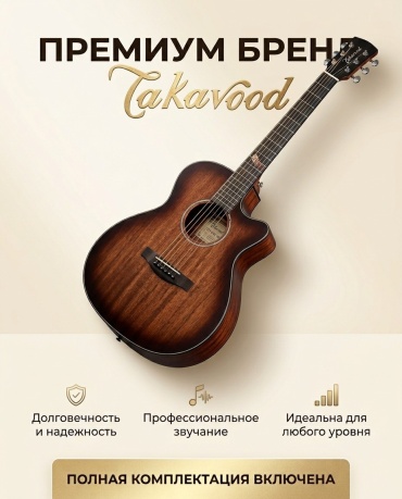 Гитара акустическая Takavood by ARTMUSICAL T10-GAC-NS коричневый