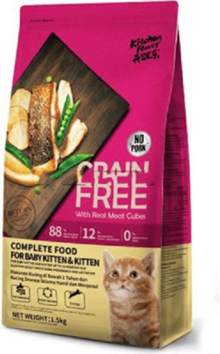 Kitchen Flavor Kitten для котят курица, индейка, рыба 1.5 кг
