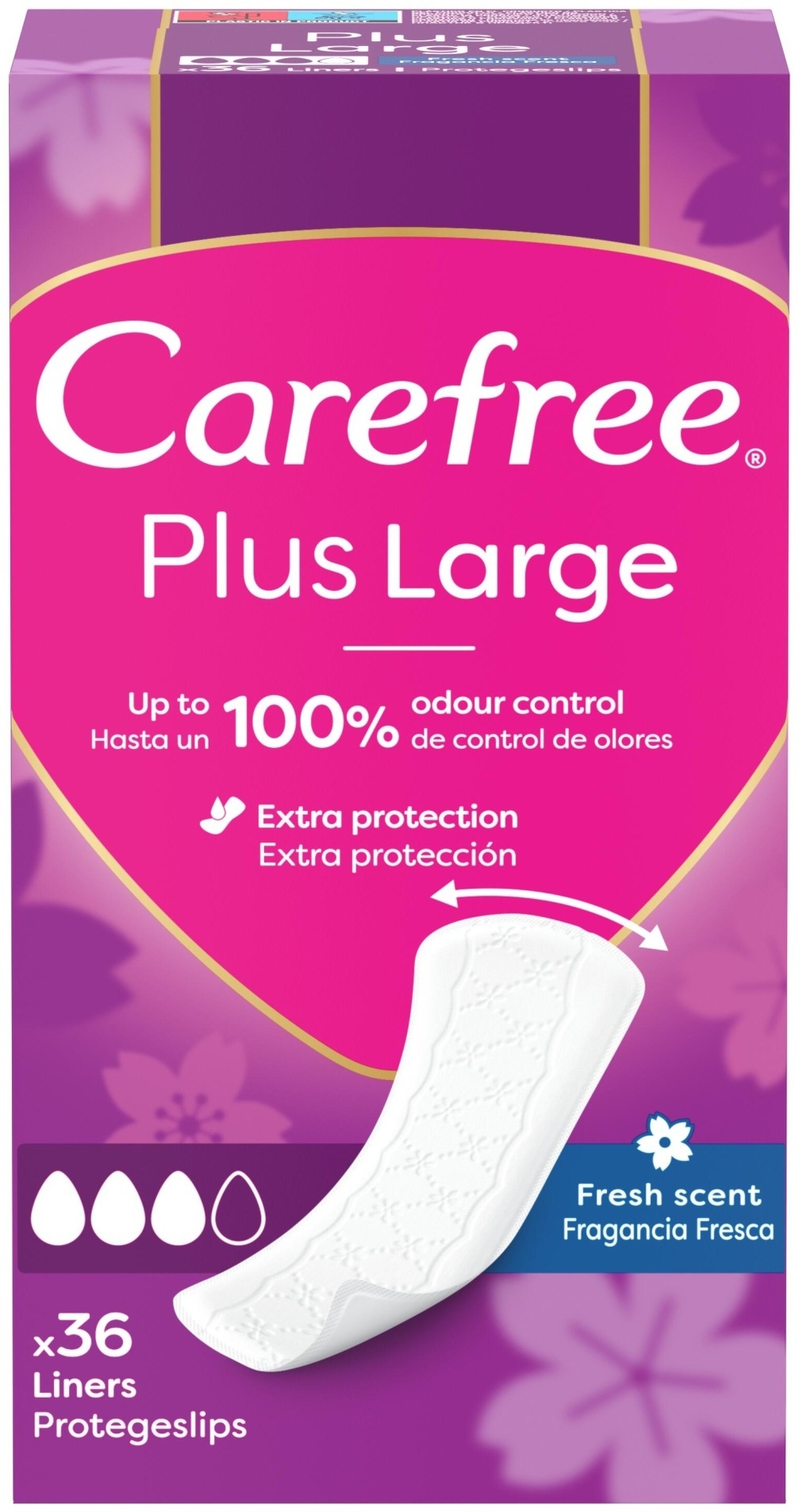 Carefree прокладки ежедневные Plus large fresca 36 шт