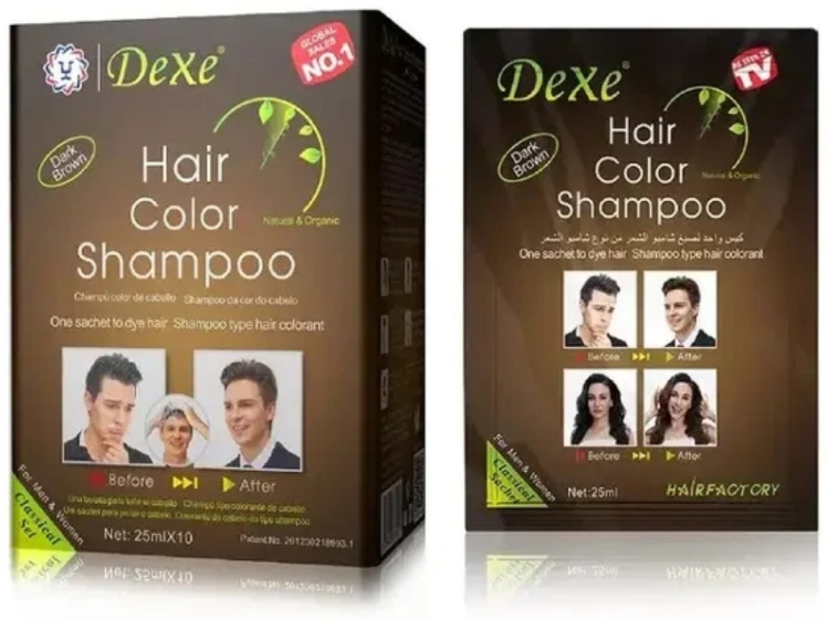 Dexe Hair Color Dark Brown шампунь оттеночный 10 шт по 25 мл
