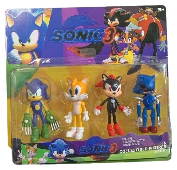 Jakks Соник, Тейлз, Шэдоу, Метал Соник 10 см 4 шт