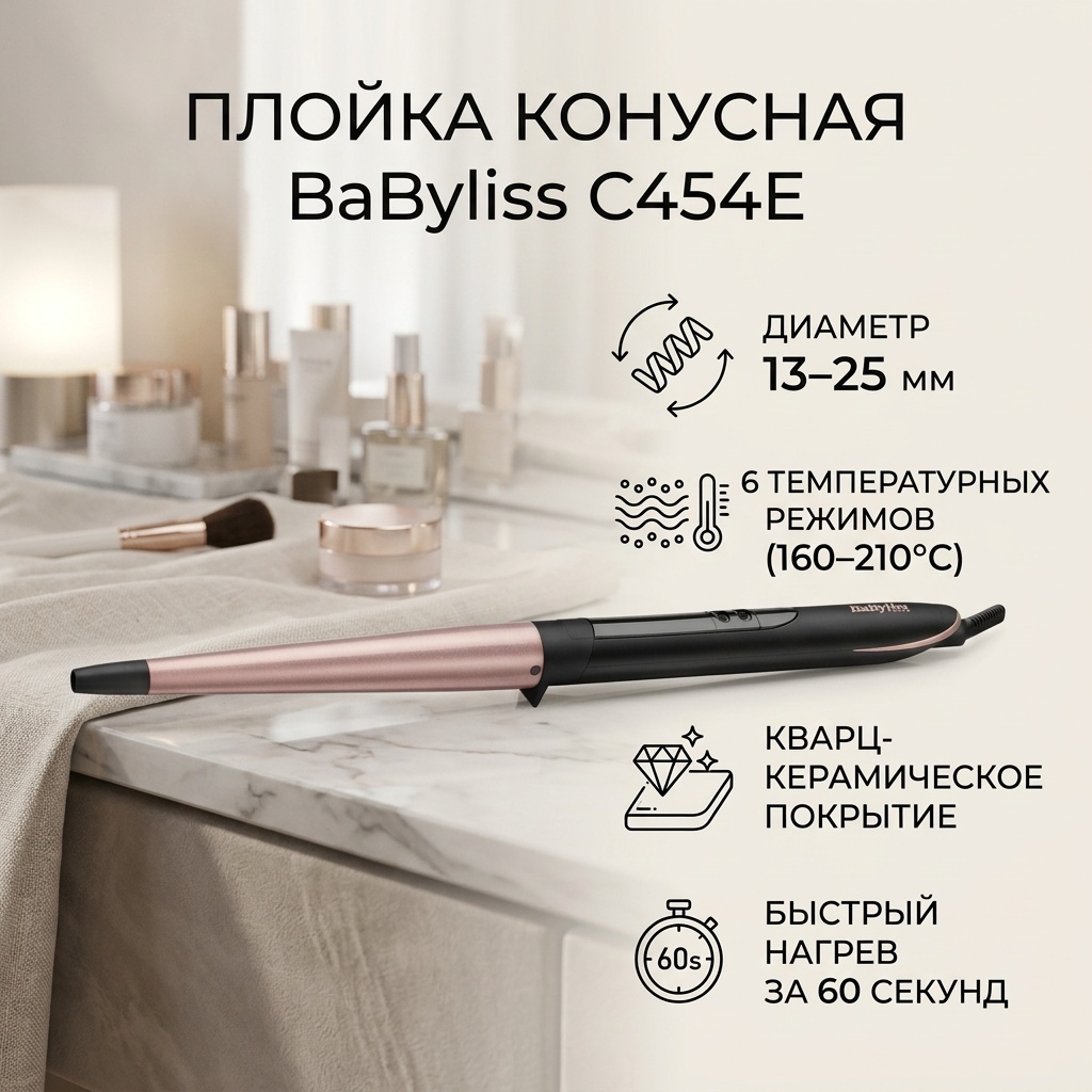 BaByliss C454E плойка конусная 25 мм