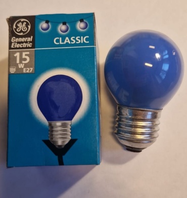 General Electric 15W E27, накаливания, синий