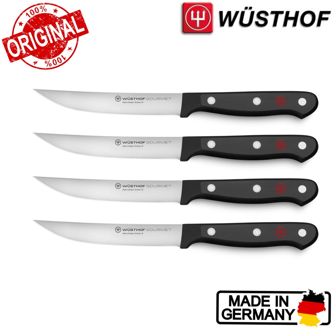 Нож для мяса WUSTHOF Gourmet Steak, лезвие: углеродистая сталь 4 шт