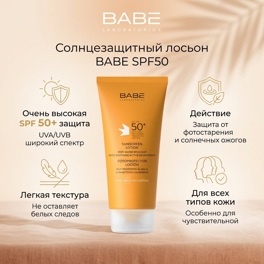 BABE Laboratorios Cолнцезащитный лосьон для тела 200 мл
