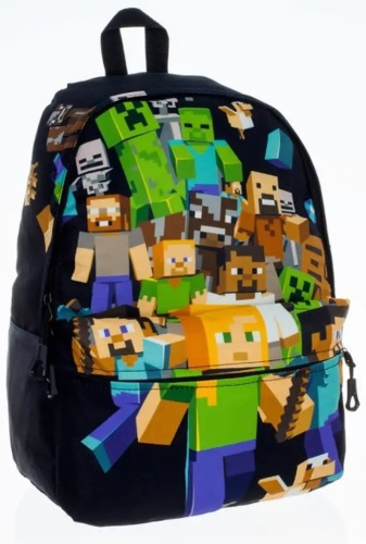 Рюкзак Minecraft полиэстер, лен черный